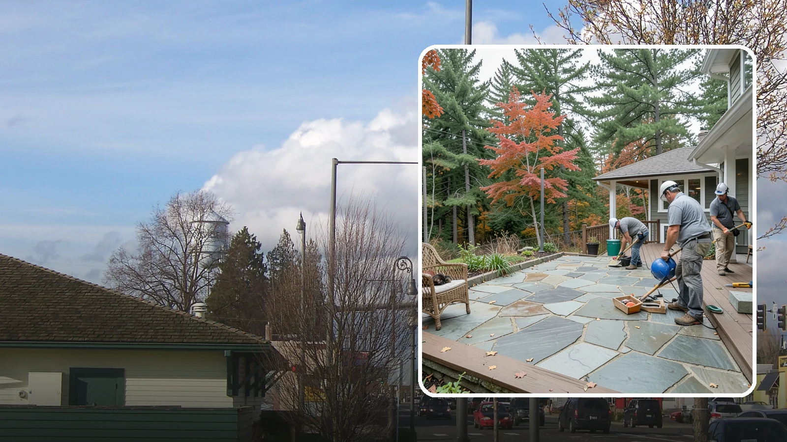Flagstone Patio Installation in Marysville, Snohomish County, WA - Flagstone patio installation that brings natural stone beauty and organic texture to your yard.