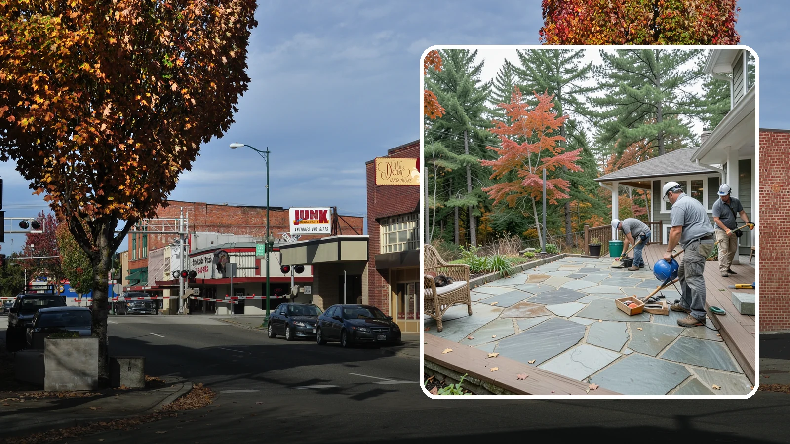 Flagstone Patio Installation in Puyallup, Pierce County, WA - Flagstone patio installation that brings natural stone beauty and organic texture to your yard.
