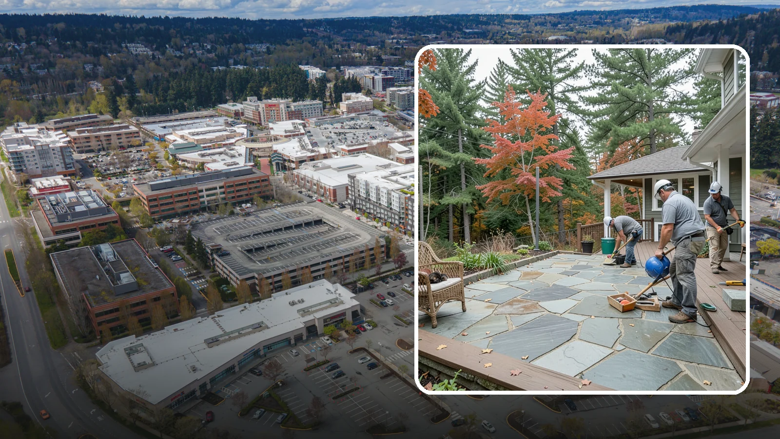 Flagstone Patio Installation in Redmond, King County, WA - Flagstone patio installation that brings natural stone beauty and organic texture to your yard.