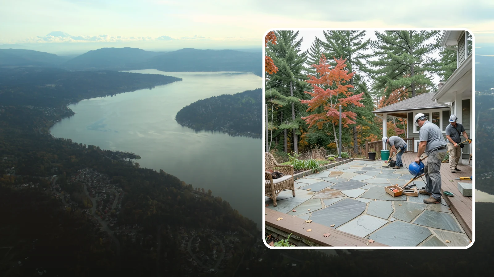 Flagstone Patio Installation in Sammamish, King County, WA - Flagstone patio installation that brings natural stone beauty and organic texture to your yard.