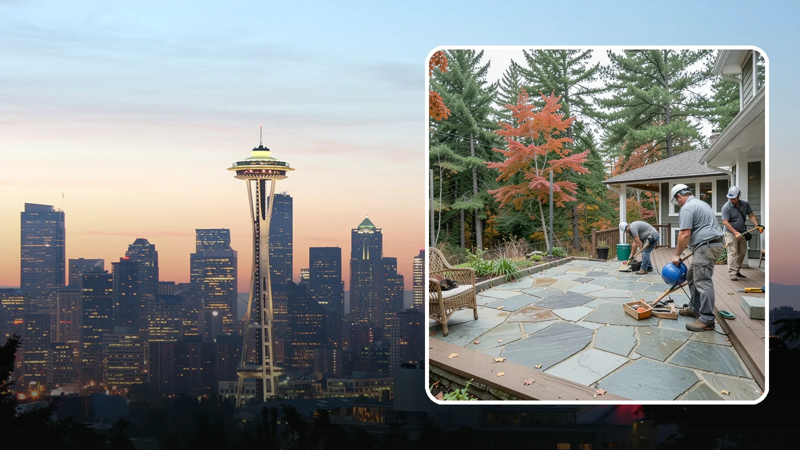 Flagstone Patio Installation in Seattle, King County, WA - Flagstone patio installation that brings natural stone beauty and organic texture to your yard.
