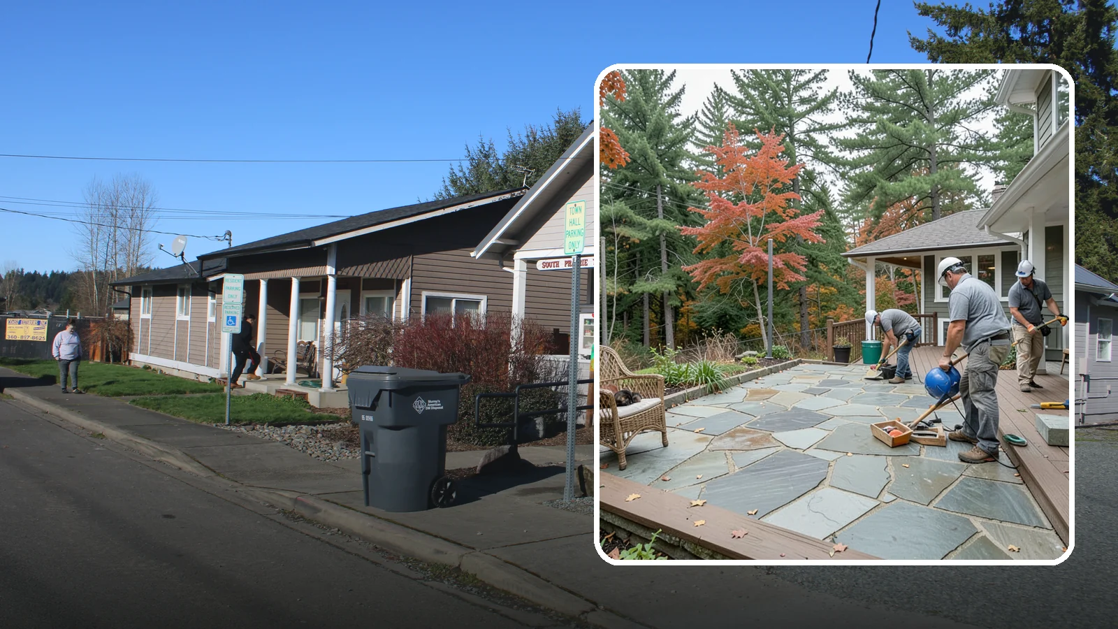 Flagstone Patio Installation in South Prairie, Pierce County, WA - Flagstone patio installation that brings natural stone beauty and organic texture to your yard.