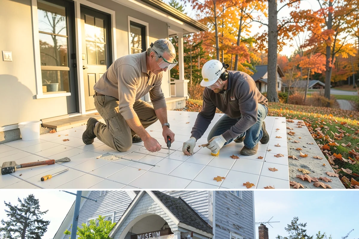 Flagstone Patio Installation in Steilacoom, Pierce County, WA - Dry summer weather is ideal for setting stone and curing any mortar joints properly.