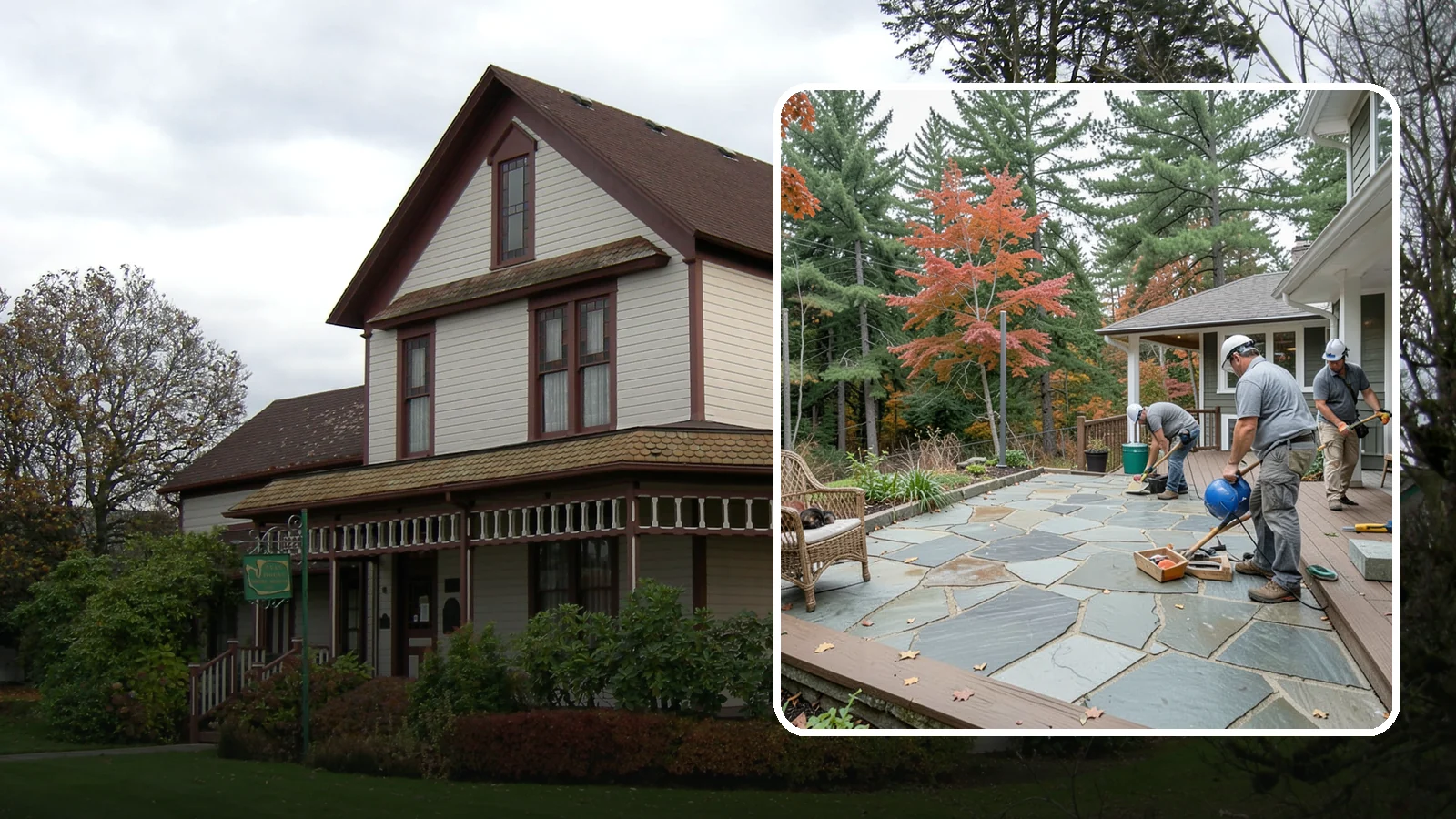 Flagstone Patio Installation in Sumner, Pierce County, WA - Flagstone patio installation that brings natural stone beauty and organic texture to your yard.