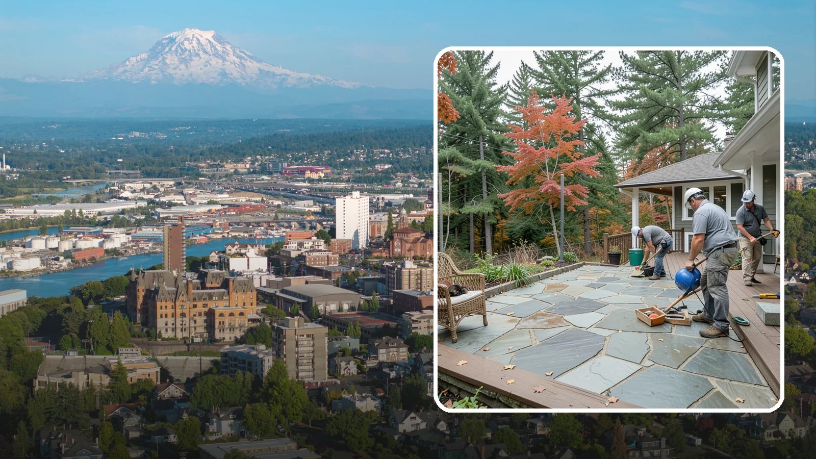 Flagstone Patio Installation in Tacoma, Pierce County, WA - Flagstone patio installation that brings natural stone beauty and organic texture to your yard.