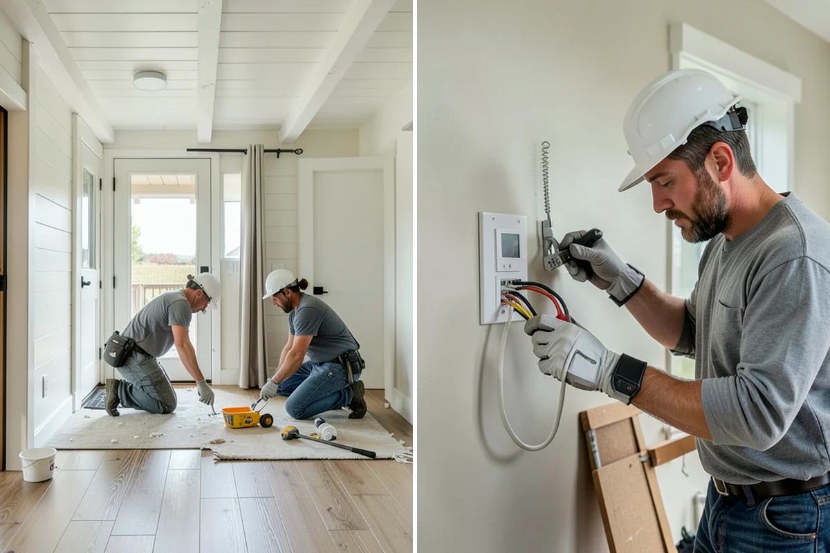 Flat-Panel Cabinet Installation in Arlington, Snohomish County, WA - Verify layout and establish level lines