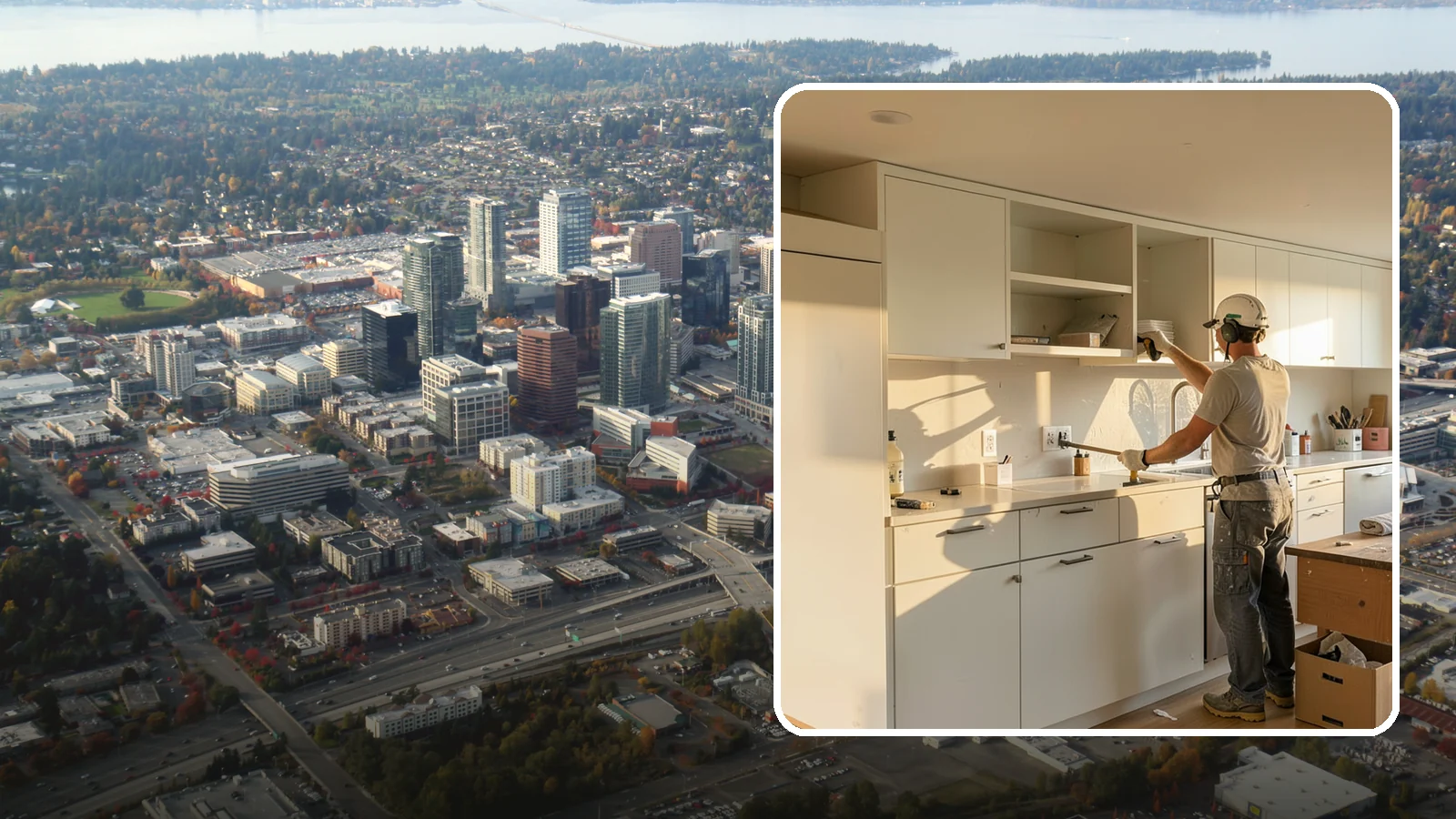 Flat-Panel Cabinet Installation in Bellevue, King County, WA - Installing sleek flat-panel cabinets that bring a clean, modern, and minimalist look to your space.