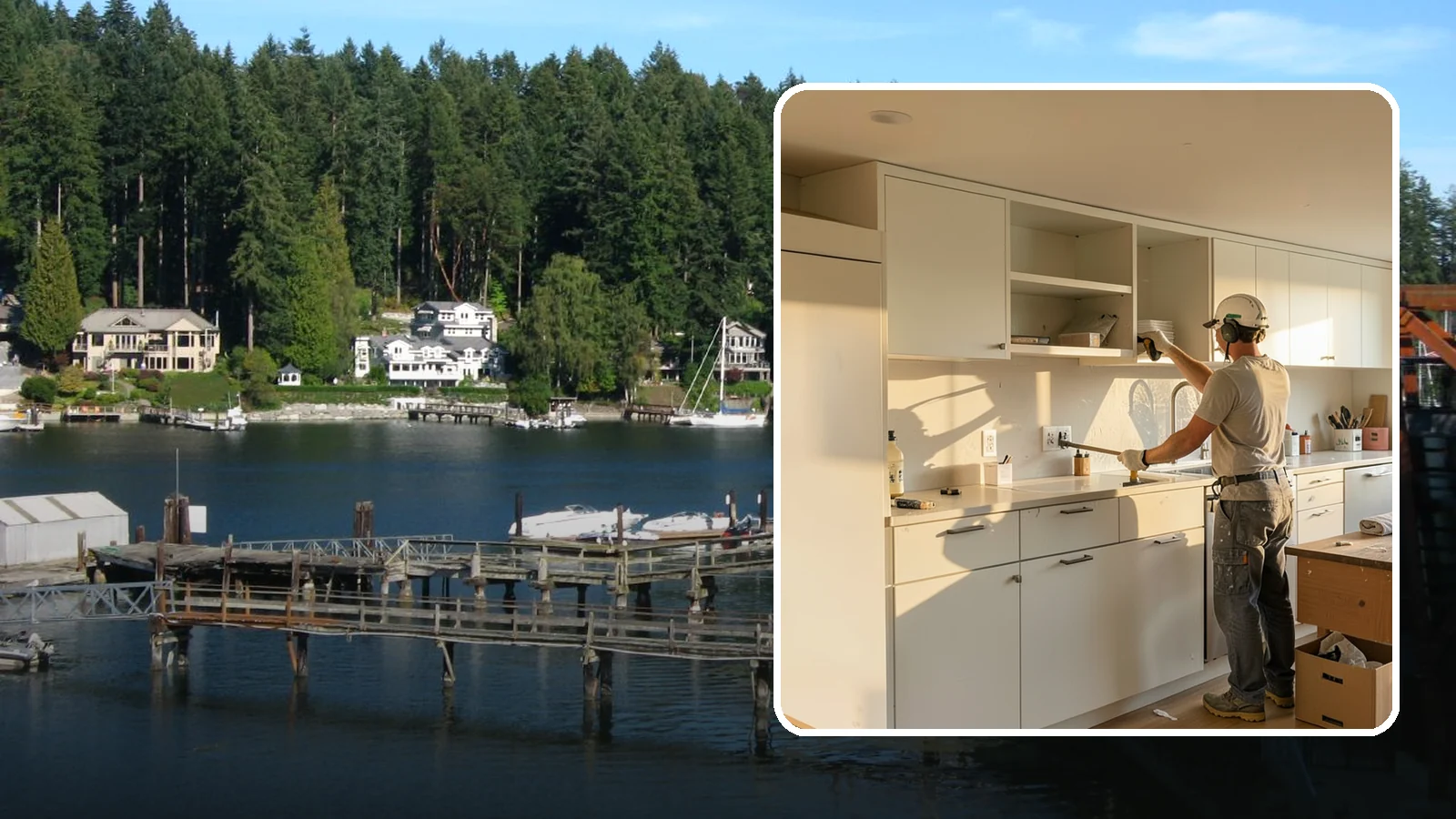 Flat-Panel Cabinet Installation in Gig Harbor, Pierce County, WA - Installing sleek flat-panel cabinets that bring a clean, modern, and minimalist look to your space.