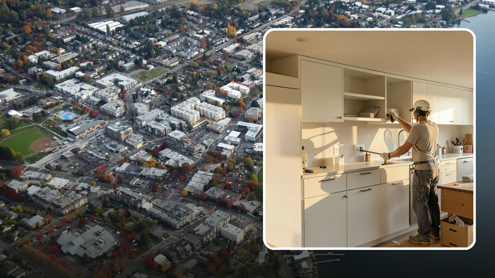 Flat-Panel Cabinet Installation in Kirkland, King County, WA - Installing sleek flat-panel cabinets that bring a clean, modern, and minimalist look to your space.