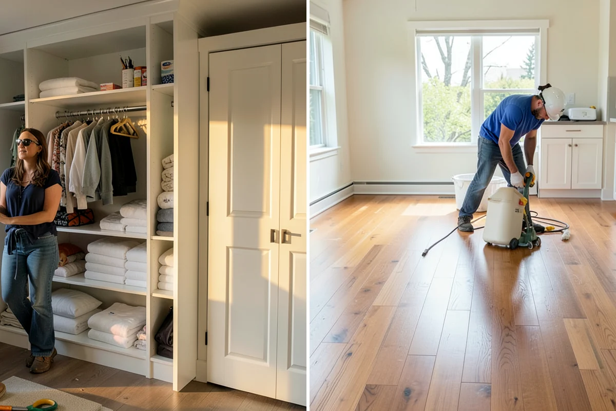 Flat-Panel Cabinet Installation in Pacific, King County, WA - Verify layout and establish level lines