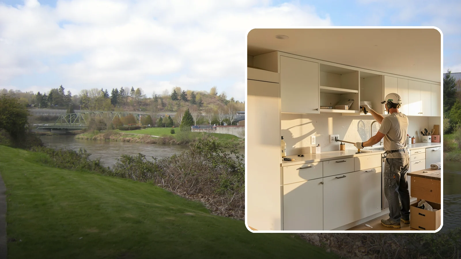 Flat-Panel Cabinet Installation in Tukwila, King County, WA - Installing sleek flat-panel cabinets that bring a clean, modern, and minimalist look to your space.
