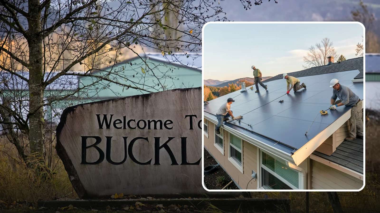 Flat Roof Installation in Buckley, Pierce County, WA - A watertight flat roof system installed with proper slope and membrane sealing for reliable drainage.