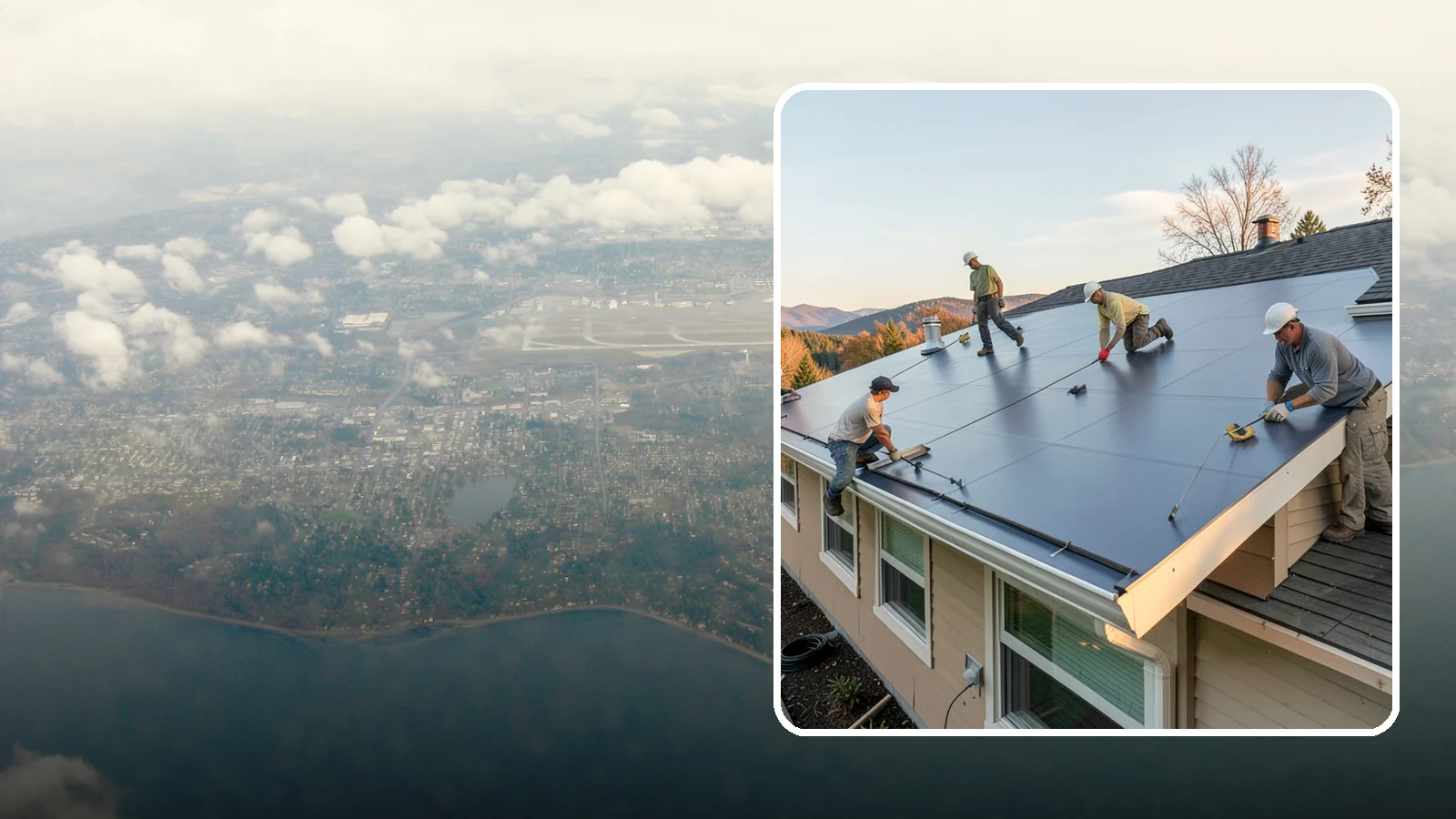 Flat Roof Installation in Burien, King County, WA - A watertight flat roof system installed with proper slope and membrane sealing for reliable drainage.