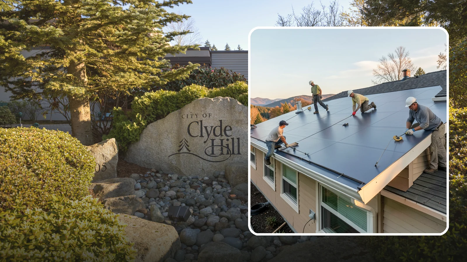 Flat Roof Installation in Clyde Hill, King County, WA - A watertight flat roof system installed with proper slope and membrane sealing for reliable drainage.