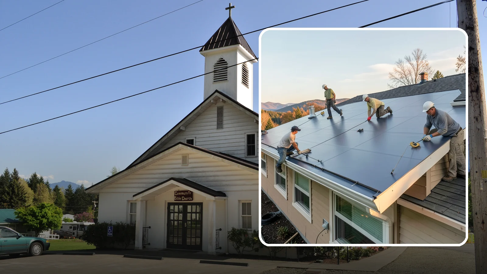 Flat Roof Installation in Concrete, Skagit County, WA - A watertight flat roof system installed with proper slope and membrane sealing for reliable drainage.