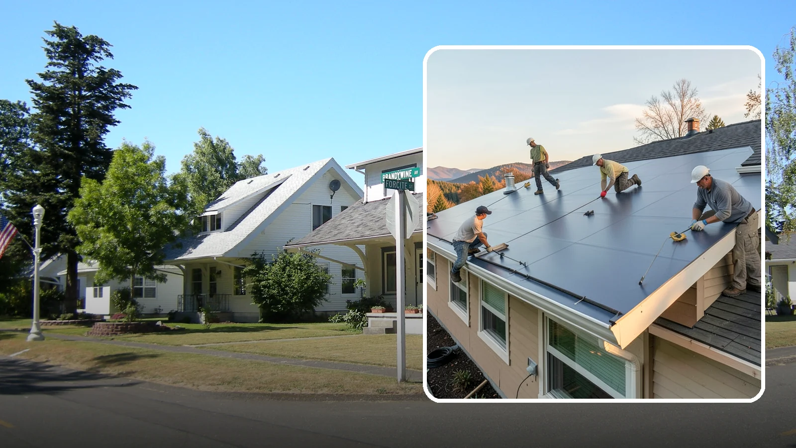 Flat Roof Installation in DuPont, Pierce County, WA - A watertight flat roof system installed with proper slope and membrane sealing for reliable drainage.