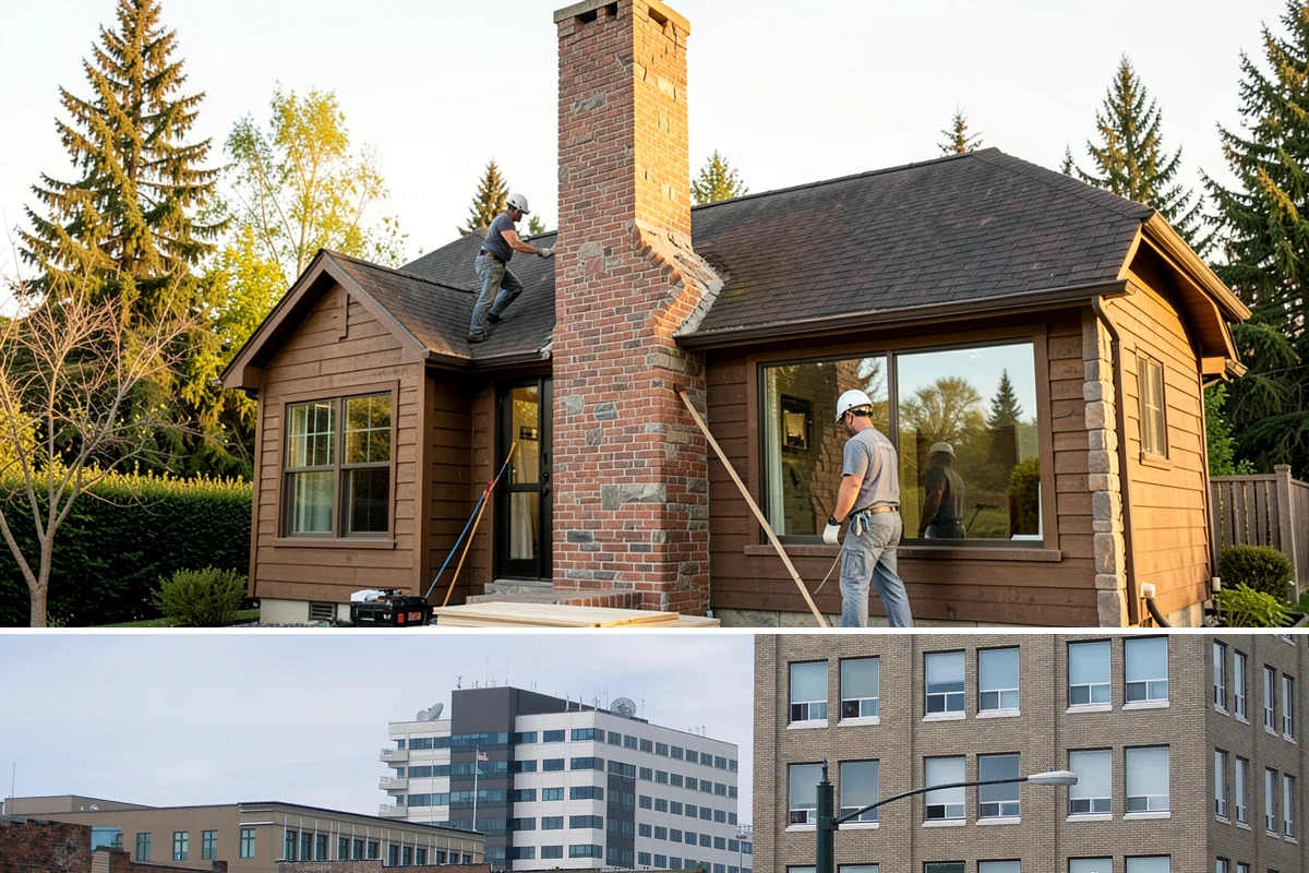 Flat Roof Installation in Everett, Snohomish County, WA - Dry, mild summer conditions are ideal for membrane adhesion and welded seams.