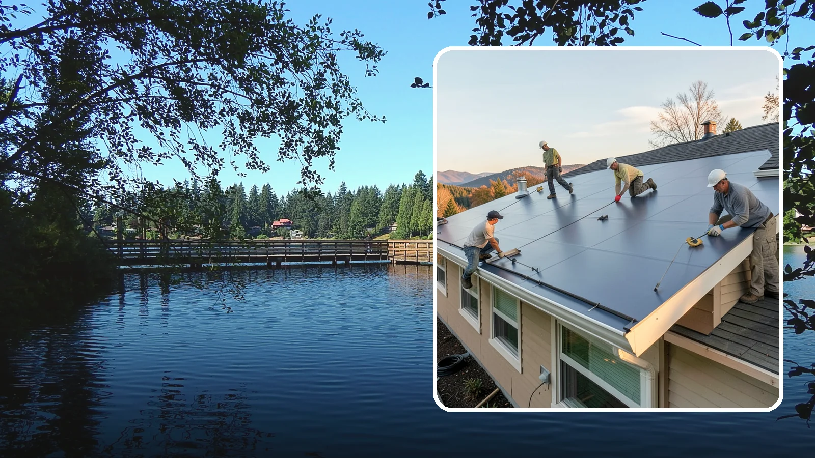 Flat Roof Installation in Federal Way, King County, WA - A watertight flat roof system installed with proper slope and membrane sealing for reliable drainage.