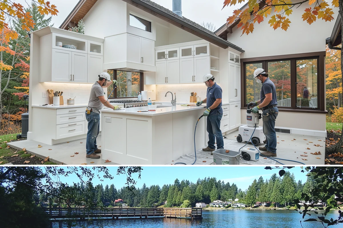 Flat Roof Installation in Federal Way, King County, WA - Dry, mild summer conditions are ideal for membrane adhesion and welded seams.