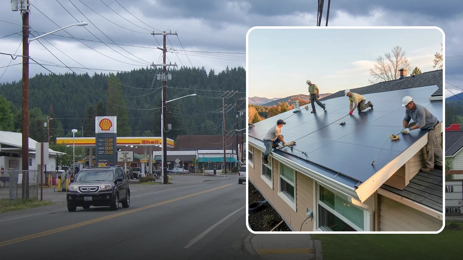 Flat Roof Installation in Granite Falls, Snohomish County, WA - A watertight flat roof system installed with proper slope and membrane sealing for reliable drainage.