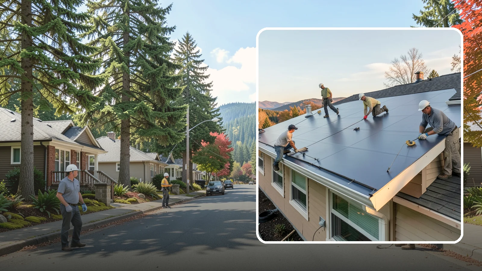Flat Roof Installation in Hunts Point, King County, WA - A watertight flat roof system installed with proper slope and membrane sealing for reliable drainage.