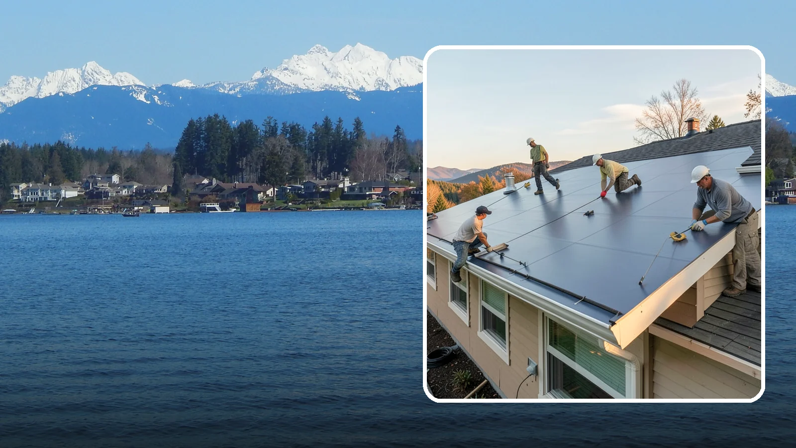 Flat Roof Installation in Lake Stevens, Snohomish County, WA - A watertight flat roof system installed with proper slope and membrane sealing for reliable drainage.