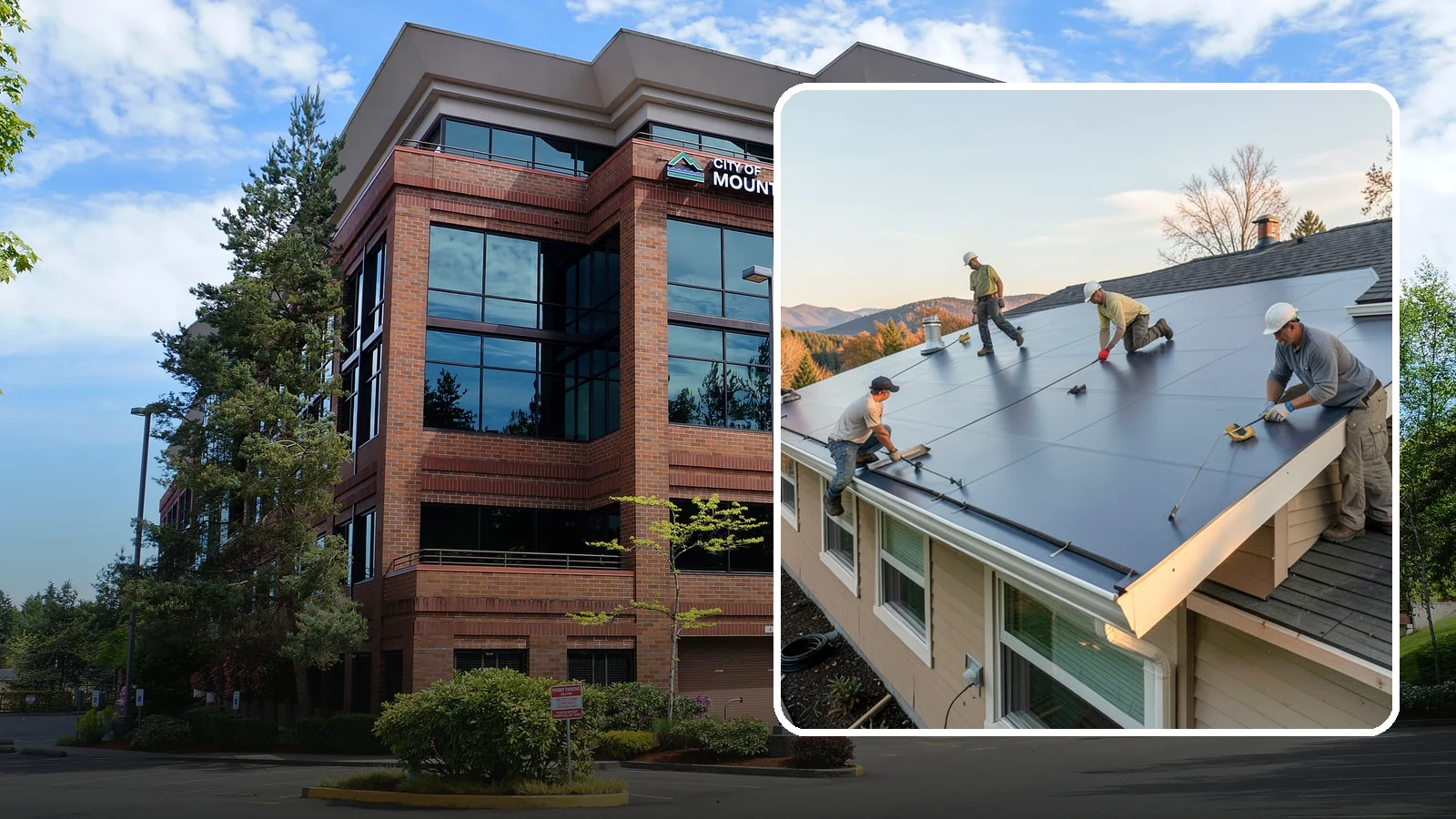 Flat Roof Installation in Mountlake Terrace, Snohomish County, WA - A watertight flat roof system installed with proper slope and membrane sealing for reliable drainage.