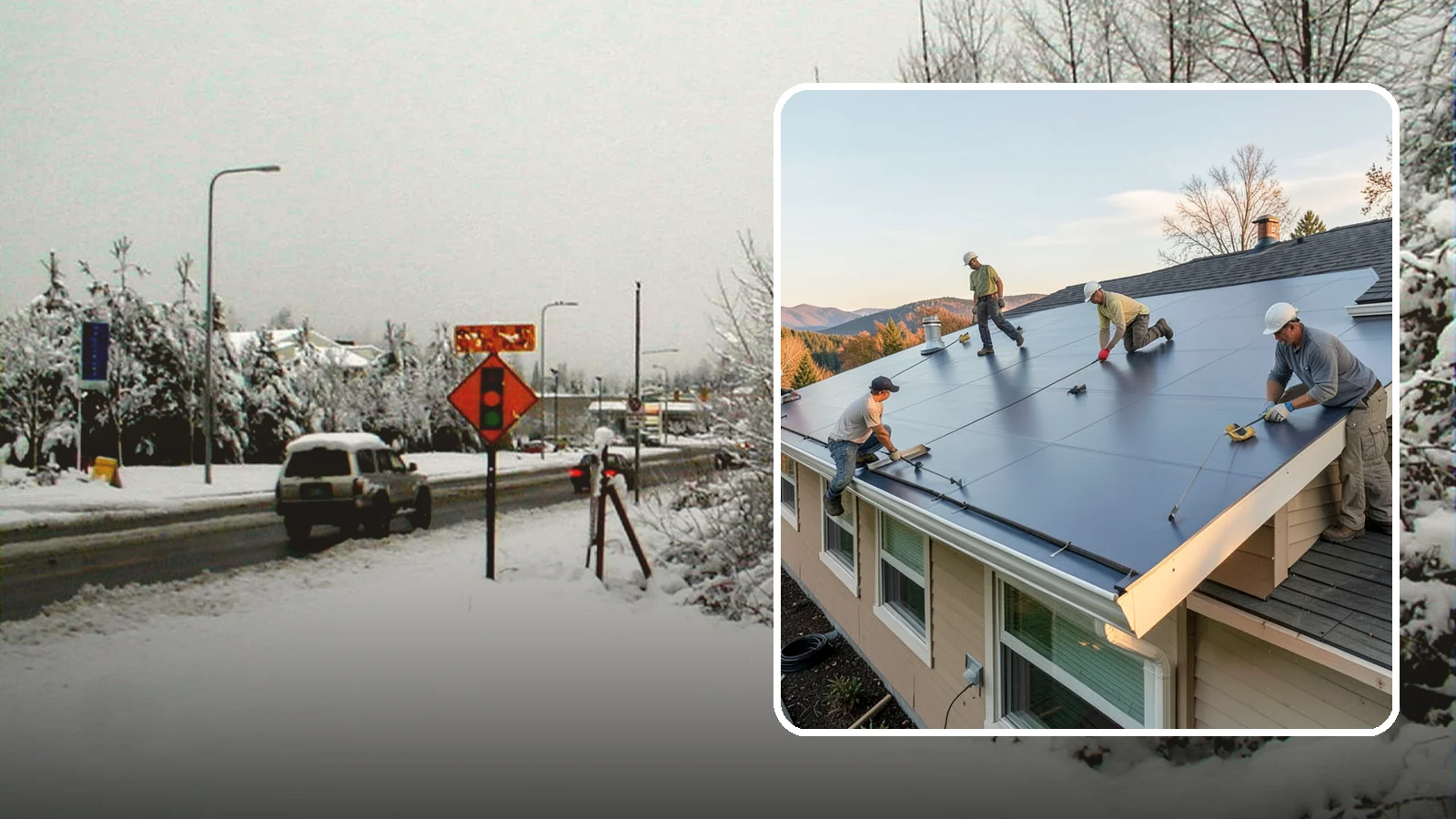 Flat Roof Installation in Newcastle, King County, WA - A watertight flat roof system installed with proper slope and membrane sealing for reliable drainage.