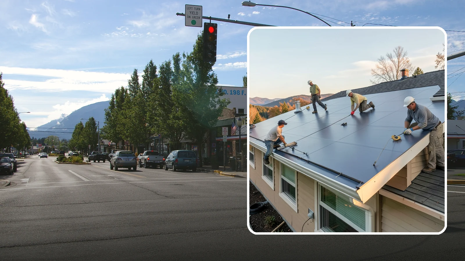 Flat Roof Installation in North Bend, King County, WA - A watertight flat roof system installed with proper slope and membrane sealing for reliable drainage.