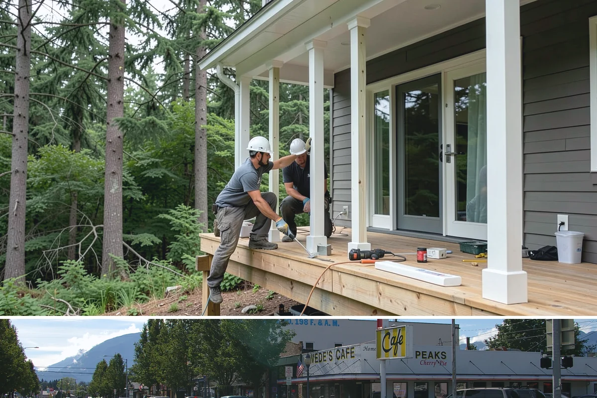 Flat Roof Installation in North Bend, King County, WA - Dry, mild summer conditions are ideal for membrane adhesion and welded seams.