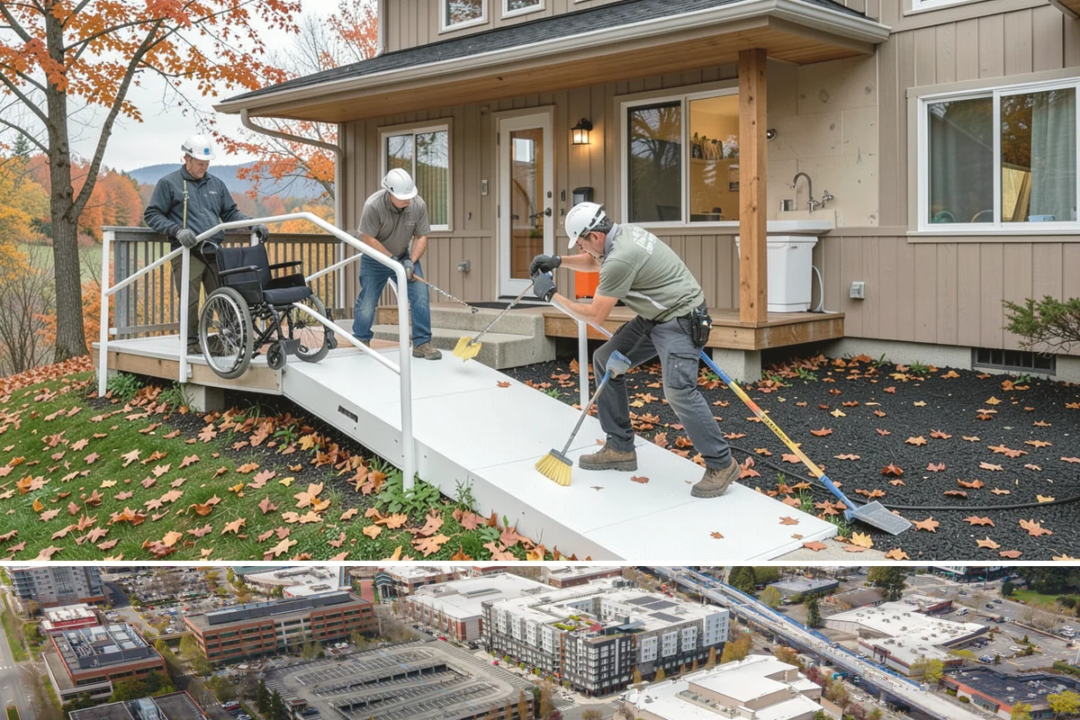Flat Roof Installation in Redmond, King County, WA - Dry, mild summer conditions are ideal for membrane adhesion and welded seams.