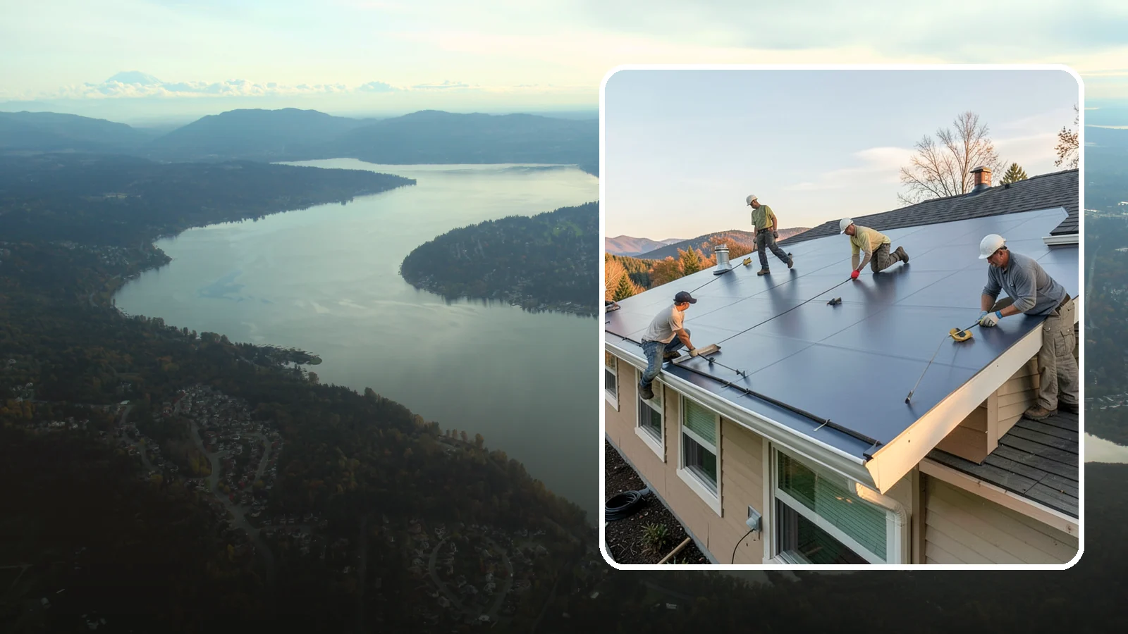 Flat Roof Installation in Sammamish, King County, WA - A watertight flat roof system installed with proper slope and membrane sealing for reliable drainage.
