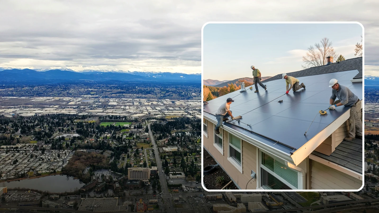 Flat Roof Installation in SeaTac, King County, WA - A watertight flat roof system installed with proper slope and membrane sealing for reliable drainage.