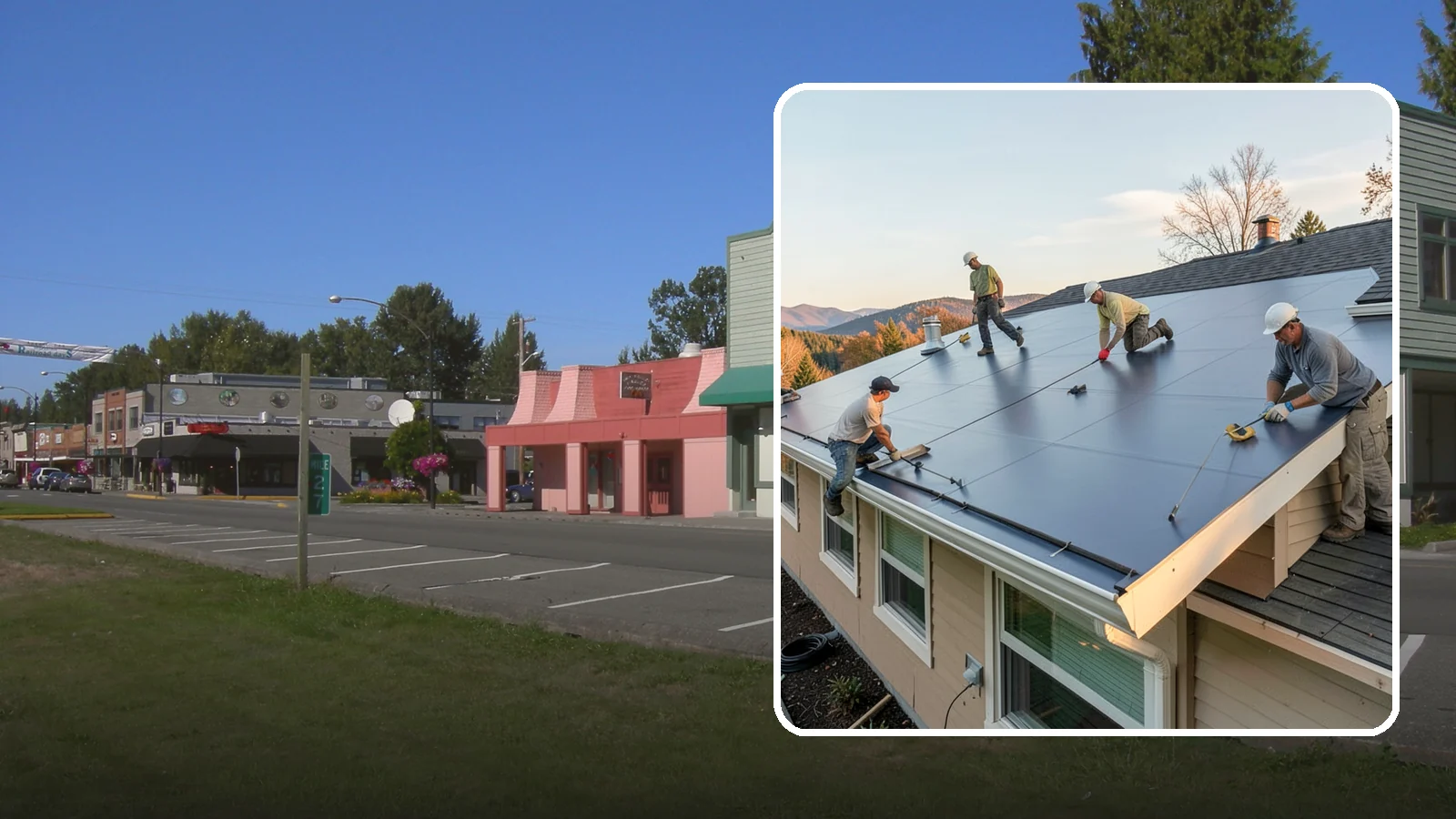 Flat Roof Installation in Snoqualmie, King County, WA - A watertight flat roof system installed with proper slope and membrane sealing for reliable drainage.