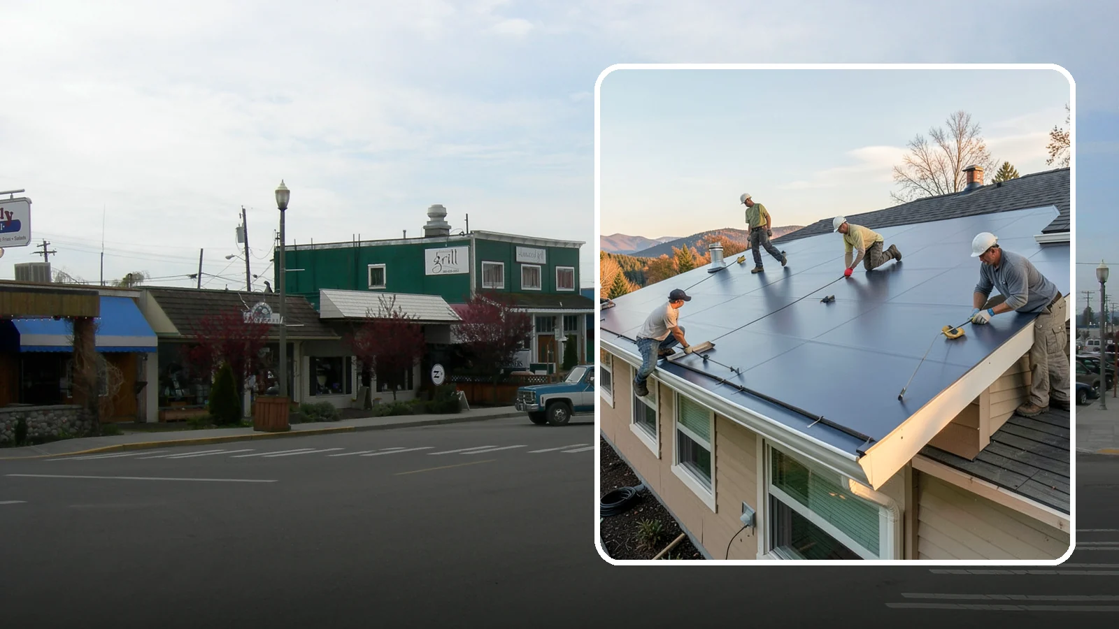 Flat Roof Installation in Stanwood, Snohomish County, WA - A watertight flat roof system installed with proper slope and membrane sealing for reliable drainage.