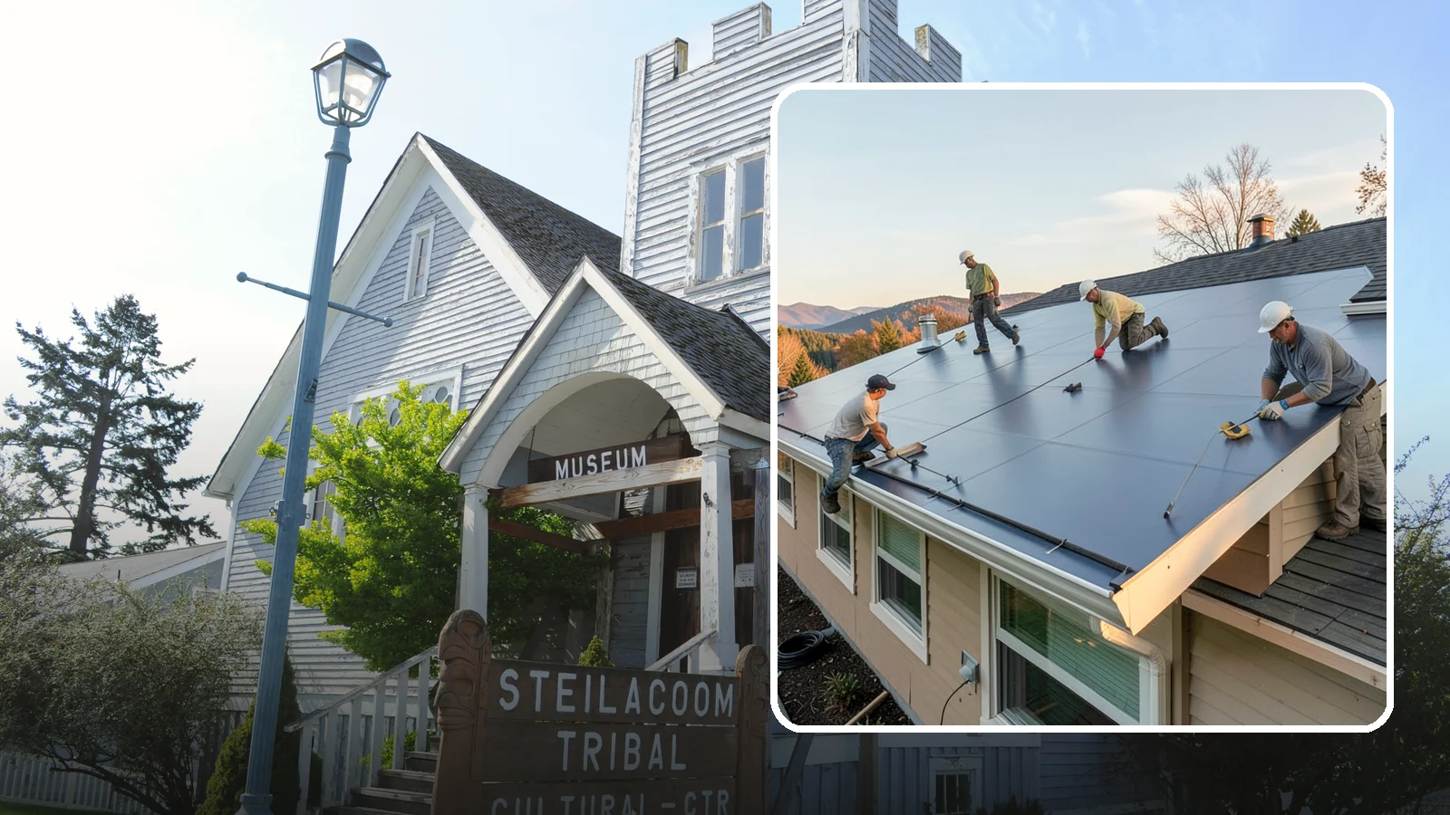 Flat Roof Installation in Steilacoom, Pierce County, WA - A watertight flat roof system installed with proper slope and membrane sealing for reliable drainage.