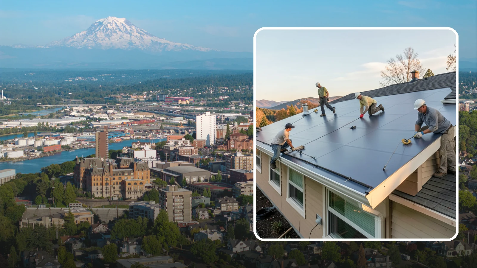 Flat Roof Installation in Tacoma, Pierce County, WA - A watertight flat roof system installed with proper slope and membrane sealing for reliable drainage.