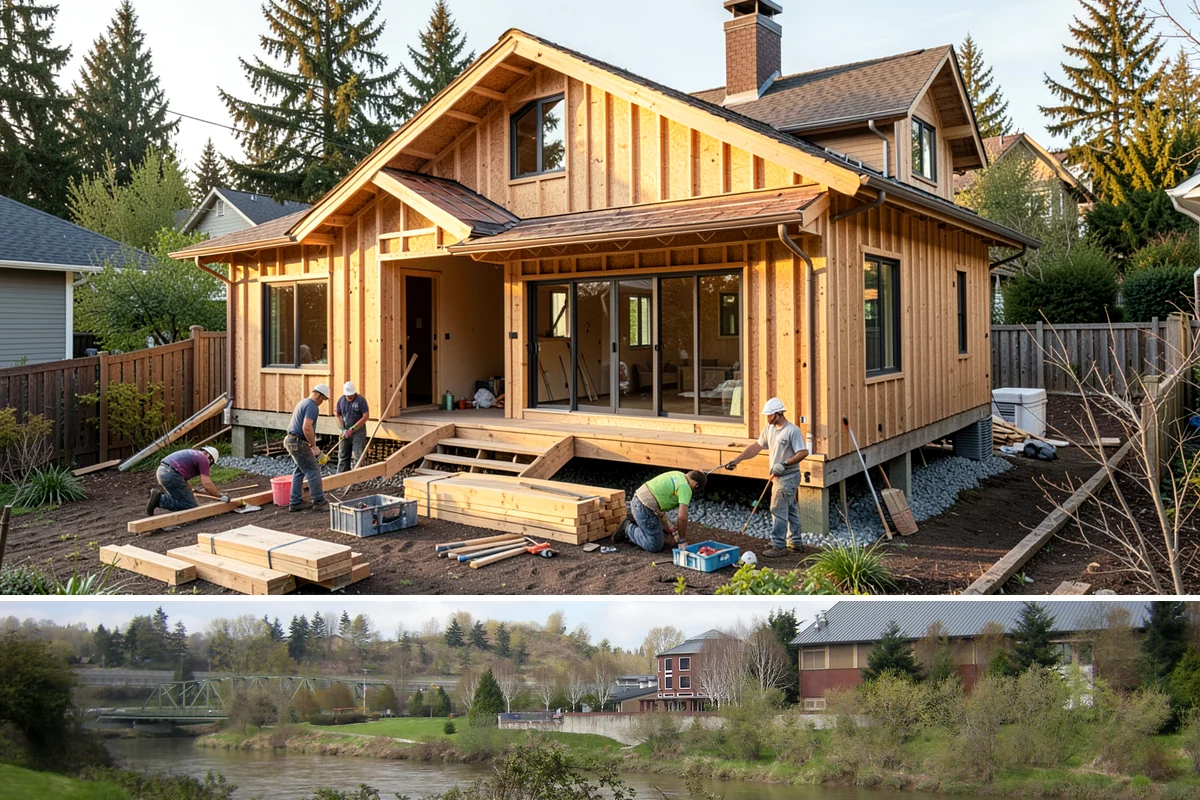 Flat Roof Installation in Tukwila, King County, WA - Dry, mild summer conditions are ideal for membrane adhesion and welded seams.