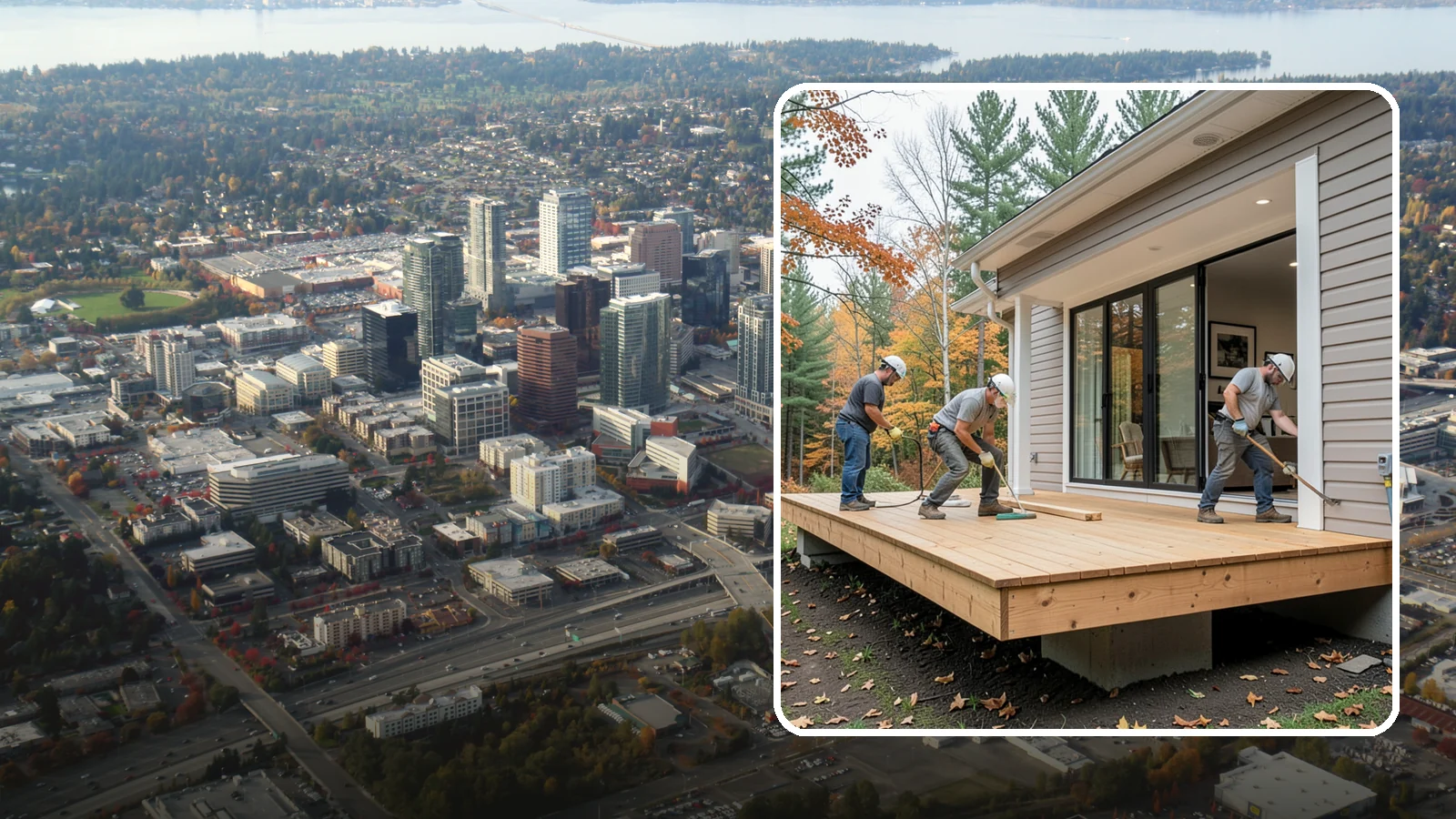 Floating Deck Construction in Bellevue, King County, WA - Floating deck construction that adds a freestanding, ground-level platform without attaching to your home.