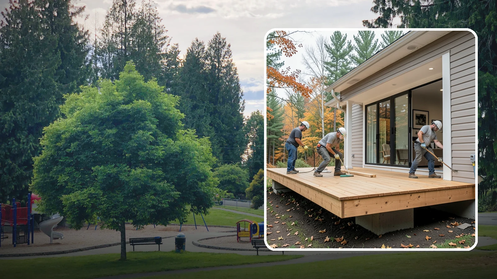 Floating Deck Construction in Bonney Lake, Pierce County, WA - Floating deck construction that adds a freestanding, ground-level platform without attaching to your home.