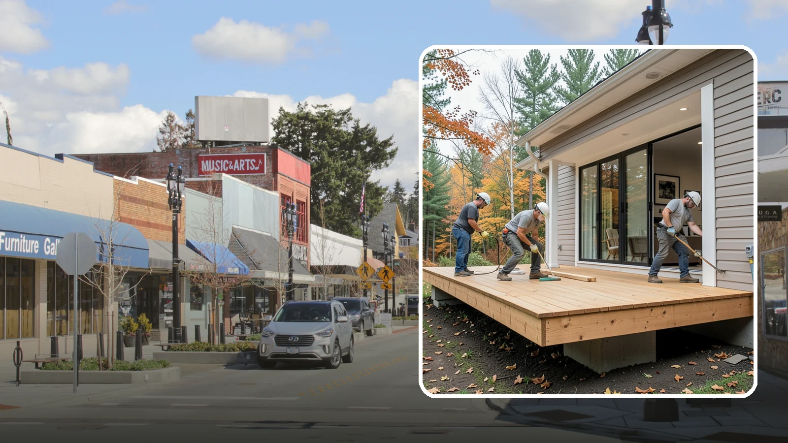 Floating Deck Construction in Bothell, King County, WA - Floating deck construction that adds a freestanding, ground-level platform without attaching to your home.