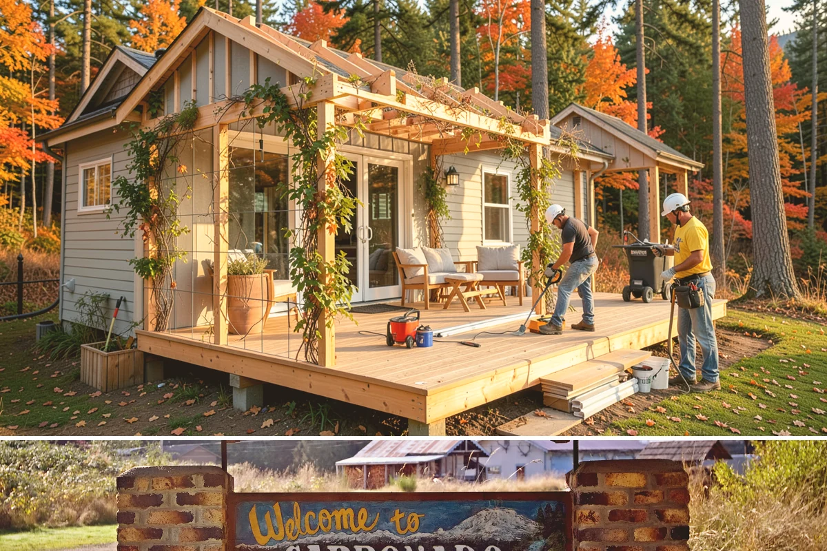 Floating Deck Construction in Carbonado, Pierce County, WA - Firmer summer soil makes leveling the base easier, so late spring through early fall is the preferred build window.