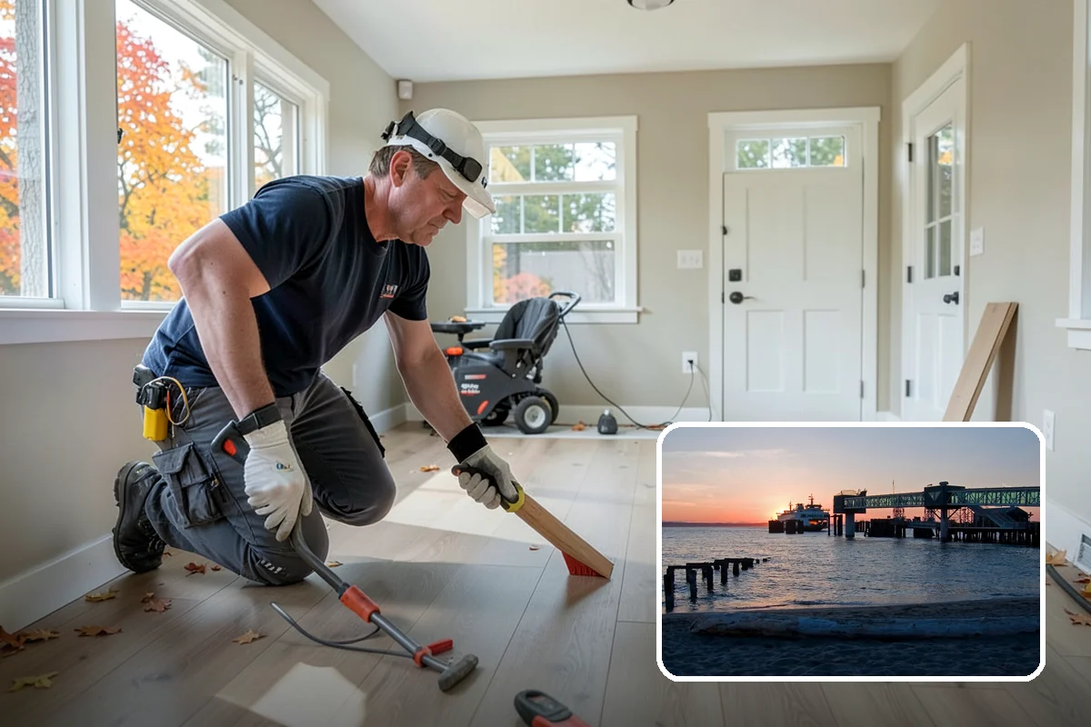 Floating Deck Construction in Edmonds, Snohomish County, WA - No ledger attachment means no house flashing risk