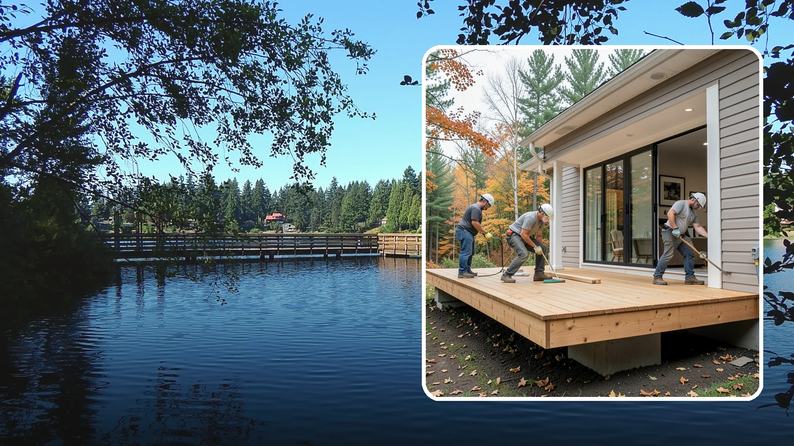 Floating Deck Construction in Federal Way, King County, WA - Floating deck construction that adds a freestanding, ground-level platform without attaching to your home.