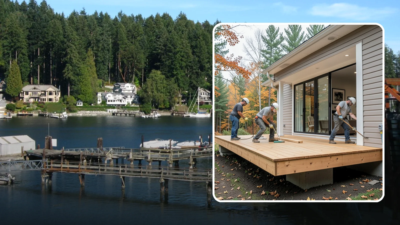 Floating Deck Construction in Gig Harbor, Pierce County, WA - Floating deck construction that adds a freestanding, ground-level platform without attaching to your home.