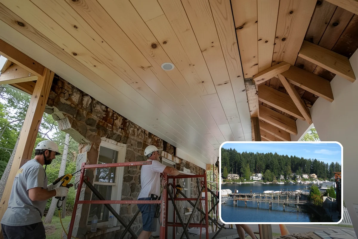 Floating Deck Construction in Gig Harbor, Pierce County, WA - No ledger attachment means no house flashing risk