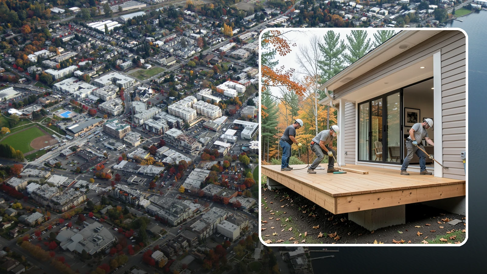 Floating Deck Construction in Kirkland, King County, WA - Floating deck construction that adds a freestanding, ground-level platform without attaching to your home.