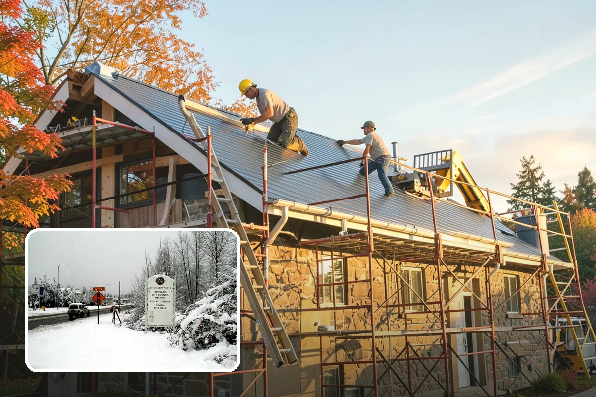 Floating Deck Construction in Newcastle, King County, WA - No ledger attachment means no house flashing risk
