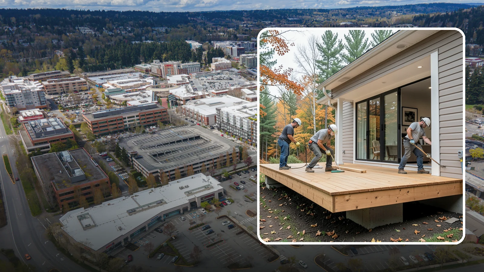 Floating Deck Construction in Redmond, King County, WA - Floating deck construction that adds a freestanding, ground-level platform without attaching to your home.