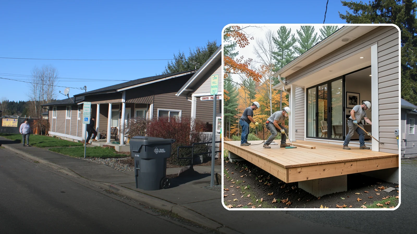 Floating Deck Construction in South Prairie, Pierce County, WA - Floating deck construction that adds a freestanding, ground-level platform without attaching to your home.